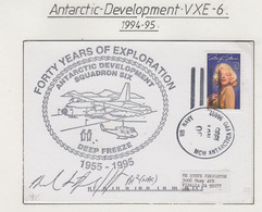 USA  Antarctic Development VXE-6 40y Of Exploration Deep Freeze Signature Ca McMurdo  30.11.1995 (VX150) - Vuelos Polares