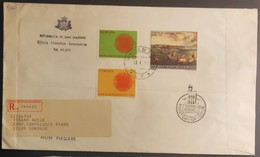 SAN MARINO 1970 RACCOMANDATA FDC EUROPA+NAPOLI - Gebruikt