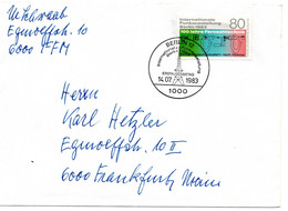 64132 - Berlin - 1983 - 80Pfg Funkausstellung EF A FDC BERLIN -> Frankfurt - Brieven En Documenten