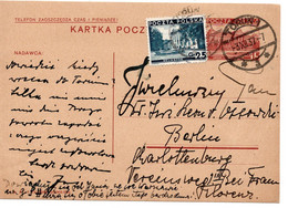 64135 - Polen - 1937 - 15gr Architektur GAKte M ZusFr TORUN -> Deutschland - Lettres & Documents