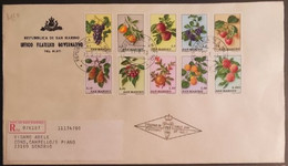 SAN MARINO 1973 RACCOMANDATA FDC FIORI - Usados