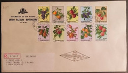SAN MARINO 1973 RACCOMANDATA FDC FIORI - Used Stamps
