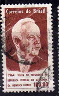 BRAZIL BRASIL BRASILE BRÉSIL 1964 VISIT OF PRESIDENT HEINRICH LUBKE OF GERMANY 100cr  USATO USED OBLITERE' - Gebruikt