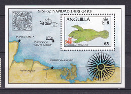 233 ANGUILLA 1986 - Yvert BF 74 - Carte Lamantin - Neuf ** (MNH) Sans Charniere - Anguilla (1968-...)