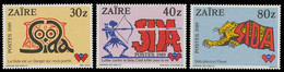 1335/1337** - Lutte Contre Le SIDA / Strijd Tegen AIDS / Kampf Gegen AIDS / Struggle Against AIDS - ZAÏRE - Unused Stamps