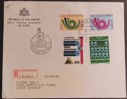 SAN MARINO 1973 RACCOMANDATA FDC EUROPA+GIOCHI GIOVENTU+CONGRESSO STAMPA - Gebraucht