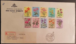 SAN MARINO 1971 RACCOMANDATA FDC FIORI - Used Stamps