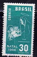 BRAZIL BRASIL BRASILE BRÉSIL 1966 CHRISTMAS MADONNA NATALE NATAL NOEL WEIHNACHTEN NAVIDAD 30cr USATO USED OBLITERE' - Gebruikt