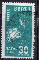 BRAZIL BRASIL BRASILE BRÉSIL 1966 CHRISTMAS MADONNA NATALE NATAL NOEL WEIHNACHTEN NAVIDAD 30cr USATO USED OBLITERE' - Gebruikt