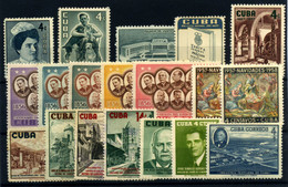 Cuba Nº 456**, 458*, 460/76**/*. Año 1957/58 - Nuevos