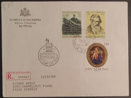 SAN MARINO 1974 RACCOMANDATA FDC NICCOLO' TOMMASEO+NATALE - Used Stamps
