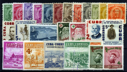 Cuba Nº 402/11 */usados, 412*/(*), 417/8 (*)/usados, 420/1*, 422/5*/usados, 431/2*. Año 1954/55 - Nuevos