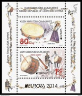 SALE!!! CHIPRE TURCO NORTHERN CYPRUS 2014 EUROPA CEPT MUSIC INSTRUMENTS - Souvenir Sheet MNH ** - 2014