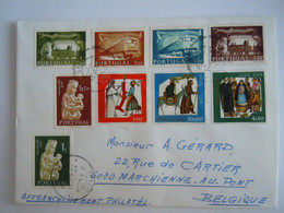 Portugal Lettre Cover 1981 Chemin De Fer Statuette De La Vierge Au Lait Noël Yv 831-834 835-836 1243-1245 - Cartas & Documentos