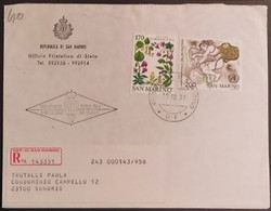 SAN MARINO 1977 RACCOMANDATA FDC ANNO REUMATISMO+ERBORISTERIA - Usati