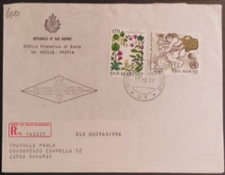 SAN MARINO 1977 RACCOMANDATA FDC ANNO REUMATISMO+ERBORISTERIA - Used Stamps
