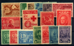 Cuba Nº 288/93**/*, 294**, 296*, 297/302**/* Año 1944/7 - Neufs