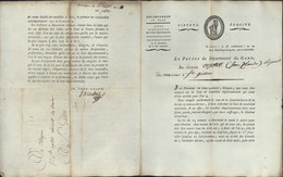 Gard Avis D'inscription S/ Liste Départementale Nîmes Préfet Jean-Baptiste Dubois De Jancigny An 10 Signature Autographe - Autres & Non Classés