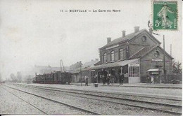 Merville La Gare Du Nord Carte En Trés Bon état - Merville