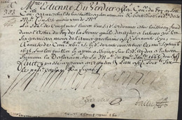 Estienne Étienne Du Verdier Conseiller Du Roi Maréchal De Bataille Pièce Signée Vélin 1666 Paris Autographe Signature - Sonstige & Ohne Zuordnung
