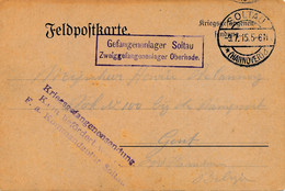 KRIEGSGEFANGENE SENDUNG 1915  SOLTAU NAAR DOK N° 100  GENT      2 SCANS - Prisonniers