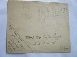 Lettre Evsc FM Bataillon Des Chasseurs A Pied 31/1/56 De Constantine Pour Boucoiran 30 - War Of Algeria