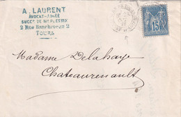 France Marcophilie - Département De L'Indre Et Loire - Tours - Lettre Type Sage - 1877-1920: Semi-Moderne