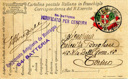 Franchigia, 1917 Posta Militare, 3° Divisione, Reggimento Artiglieria Da Montagna, 54° Batteria, Zona Di Guerra - Portofreiheit