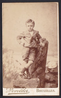 PHOTO CDV MONTEE IDENTIFIEE * GARCON FERNAND LUYX * YOUNG BOY - Photo DEVOLDER Bruxelles - Old (before 1900)