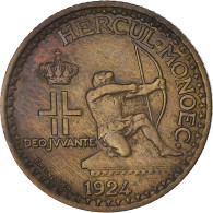 Monnaie, Monaco, Louis II, Franc, 1924, Poissy, TB+, Bronze-Aluminium - 1922-1949 Luigi II