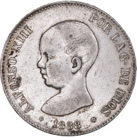 Monnaie, Espagne, Alfonso XIII, 5 Pesetas, 1888, Madrid, TTB+, Argent, KM:689 - Premières Frappes