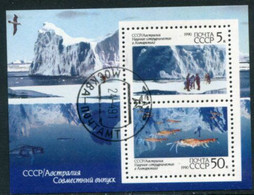 SOVIET UNION 1990 Antarctic Cooperation Block Used.  Michel Block 213 - Blocks & Kleinbögen