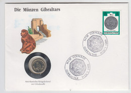 Gibraltar Coin Cover - 1990 5p Barbary Ape (Unc0 - Gibraltar