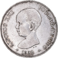 Monnaie, Espagne, Alfonso XIII, 5 Pesetas, 1892, Madrid, TTB, Argent, KM:689 - Premières Frappes