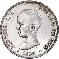 Monnaie, Espagne, Alfonso XIII, 5 Pesetas, 1888, Madrid, TTB+, Argent, KM:689 - Premières Frappes