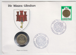 Gibraltar Coin Cover - 1990 One Pound Fort (Unc0 - Gibraltar
