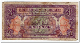 GREAT BRITAIN,BRITISH ARMED FORCES,3 PENCE,1946,P.M9,CIRCULATED (2) - Fuerzas Armadas Británicas & Recibos Especiales