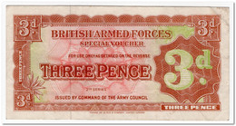 GREAT BRITAIN,BRITISH ARMED FORCES,3 PENCE,1948,P.M16a,VF - British Troepen & Speciale Documenten