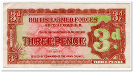 GREAT BRITAIN,BRITISH ARMED FORCES,3 PENCE,1948,P.M16a,VF+ - British Troepen & Speciale Documenten