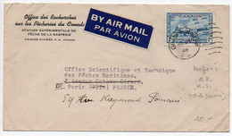 Canada : Timbre Avion Perforé OHMS Sur Lettre De 1948 Pour La France - Perfin
