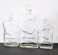 3 Flacons Vides NOCTURNES De CARON Bouchon Verre   200 Ml 100 Ml 50 Ml - Bottles (empty)