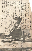 Enfant - Retameur - Edit. J.D. Et Cie - Oblitéré Lessines 1904 - Enfant Qui Cuisine - Carte Postale Ancienne - Portraits