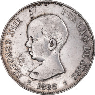 Monnaie, Espagne, Alfonso XIII, 5 Pesetas, 1888, Madrid, TTB+, Argent, KM:689 - Premières Frappes