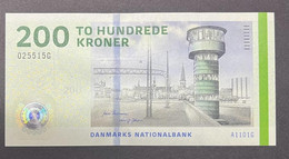 DENMARK - P.67a1 – 200 Kroner 2010 UNC, Serie A1101G 025515G - Dänemark
