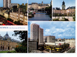 RENNES PLACE DES LICES CENTRE DES 3 SOLEILS PALAIS SAINT GEORGES PLACE DE L'HOTEL DE VILLE QUAI SAINT CYR 1984 - Rennes