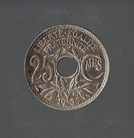 LINDAUER IIIe REPUBLIQUE - 25 CTS 1936 - SUP+ - 25 Centimes