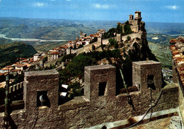 REPUBLICA DI SAN MARINO PANORAMA DELLA CITADELLA (TIMBRES JEUX OLYMPIQUES TOKIO 1964 AU DOS) - San Marino