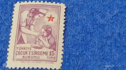 TÜRKEY--YARDIM PULLARI-1950-60-ÇOCUK ESİRGEME KURUMU   15K   (*) - Charity Stamps