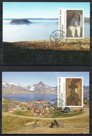 Greenland 1997.  Paintings. Michel 310 - 311  Maxi Cards. - Cartoline Maximum