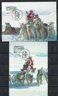 Greenland 1997.  Christmas. Michel 313y - 314y Maxi Cards. - Cartas Máxima